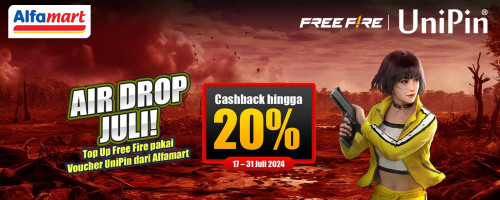 Kejar Air Drop CASHBACK 20% UniPin Credits – Top Up Pakai Voucher UniPin dari Alfamart!